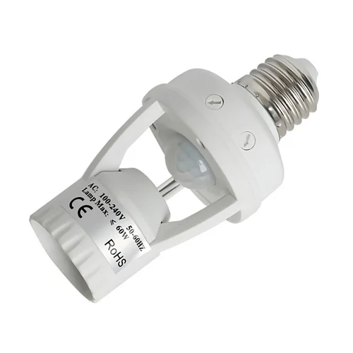 infrared motion sensor led lamp bulb holder | automatic on/off light control (ac 220v, 60w max)