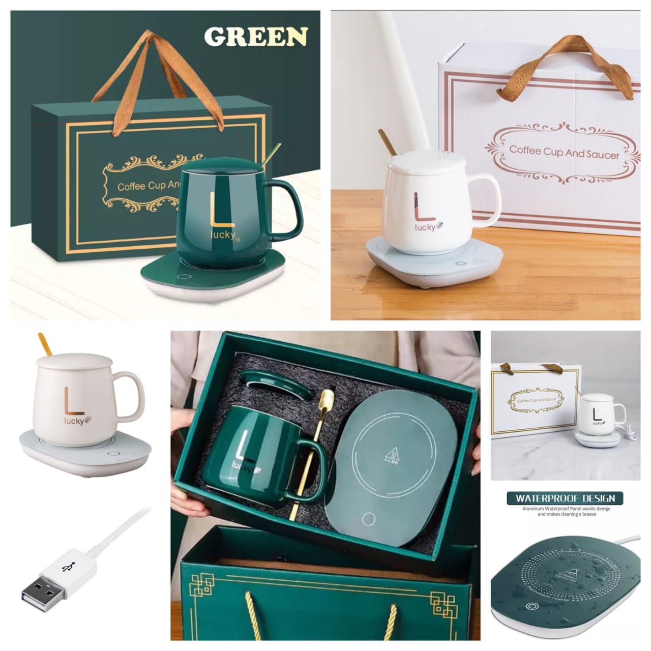 lucky smart mug | mug warmer usb pad powered | electric mug set