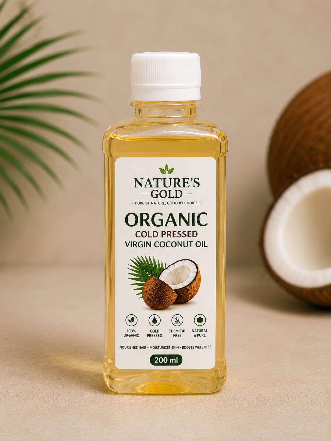 Best 100% Organic Virgin Coconut Oil - Nature's Gold-Pur & Chemical-Fee - Image 3