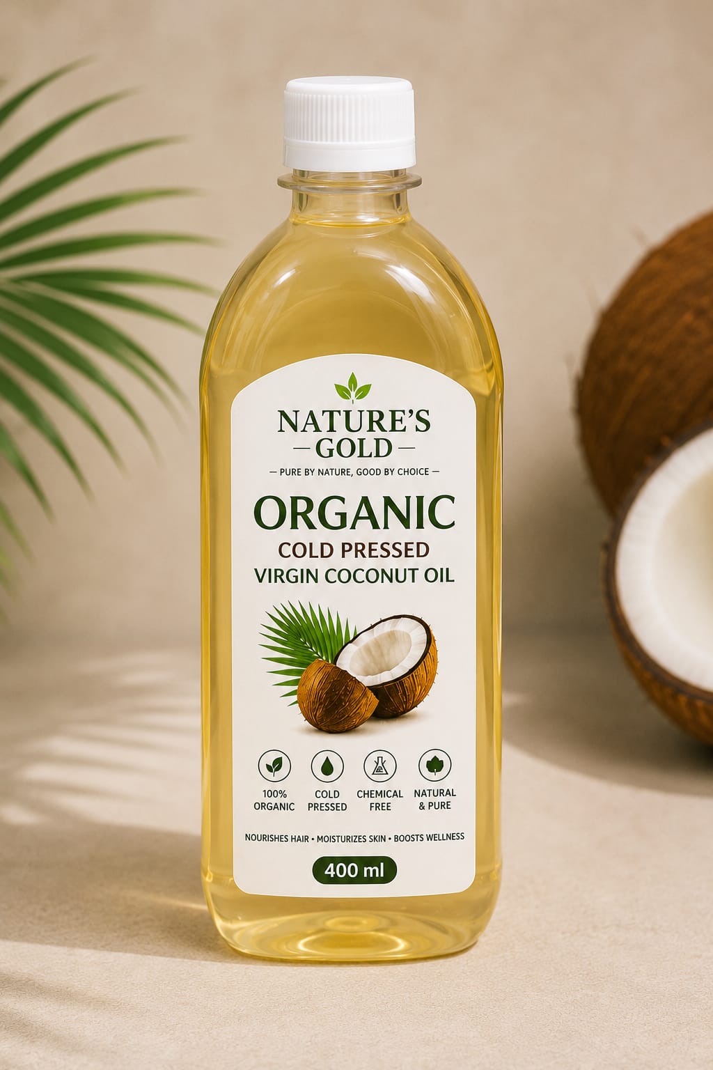 Best 100% Organic Virgin Coconut Oil - Nature's Gold-Pur & Chemical-Fee - Image 4