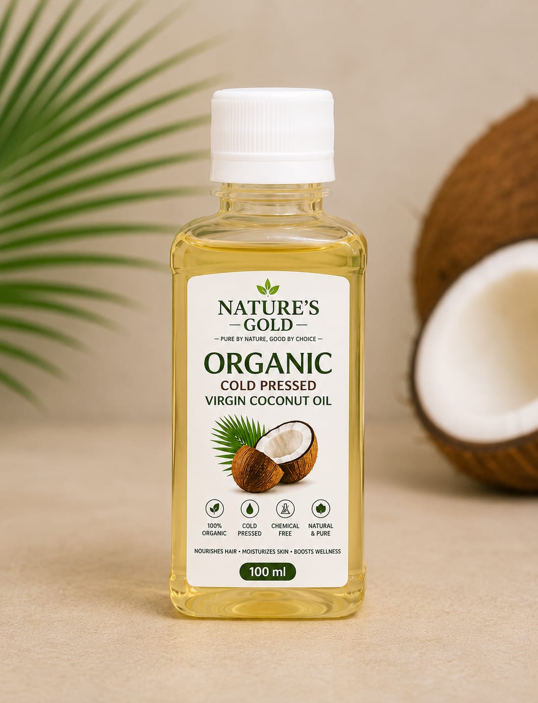 Best 100% Organic Virgin Coconut Oil - Nature's Gold-Pur & Chemical-Fee - Image 2
