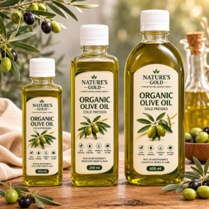 Nature’s Gold Organic Olive Oil | Cold Pressed Extra Virgin Oil for Heart, Hair & Skin